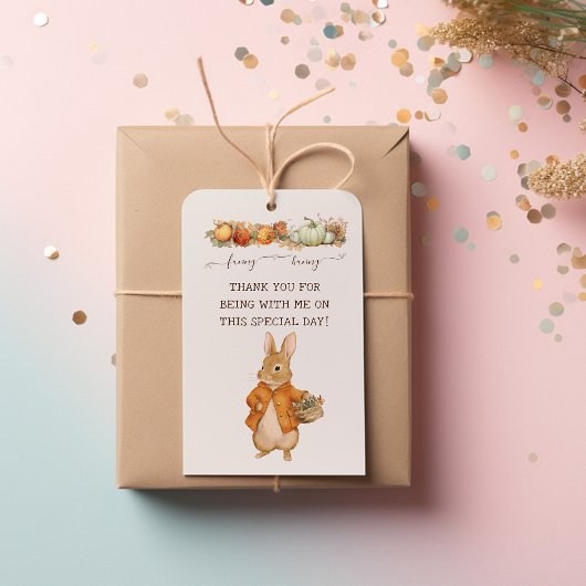 Leuke Konijn Herfst Verjaardag Cadeaulabel