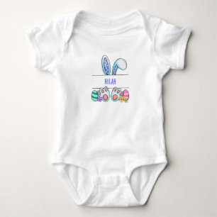 Leuke konijnenoren split monogram baby boy bodysui romper