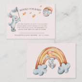 Leuke konijntje sterren regenboog luier rafel informatiekaartje (Voorkant / Achterkant)