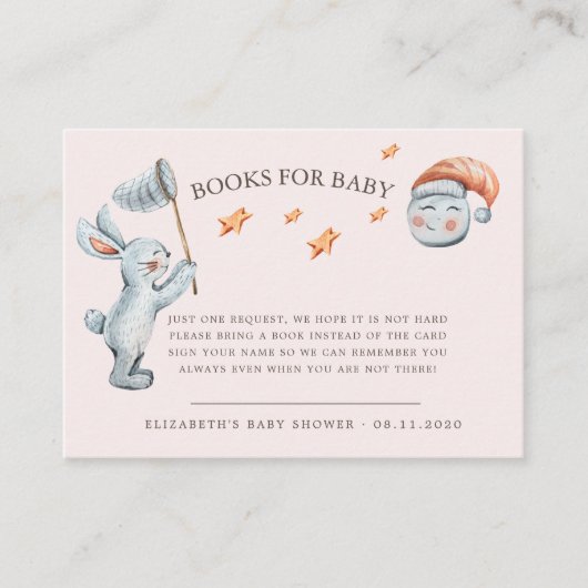 Leuke konijntje sterren regenboog luier rafel informatiekaartje (Voorkant)