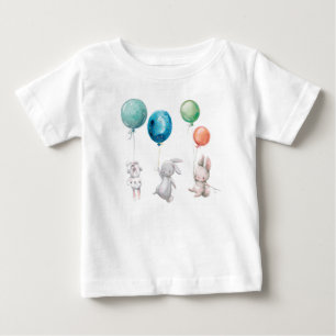 Leuke konijntjes konijnenballonnen op maat Baby T-