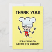 Leuke kook verjaardagsfeestje bedankkaart voor kin (Voorkant)