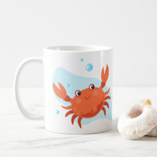 Leuke krab. Onderwaterwereld. Oceaanleven Koffiemok