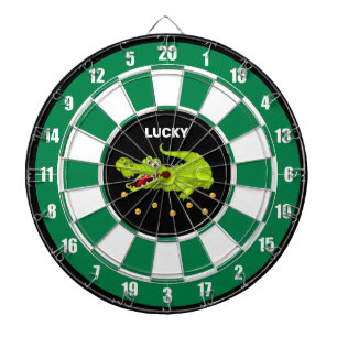 Leuke Krokodil & Gouden Munten op Zwart Groen & Wi Dartbord