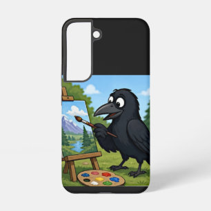 Leuke Kunstenaar Kraai Schildert Landschapskunst Samsung Galaxy Hoesje