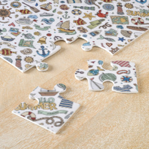 Leuke Kust Zomer Strand Illustraties Legpuzzel