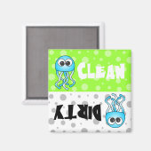 Leuke kwal schoon / vuile vaatwasser magneet (Voorkant / Achterkant)