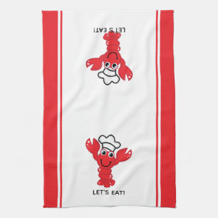 Leuke lachende Cartoon rode kreeft Theedoek
