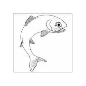 Leuke lachende forel vis rubberstempel 	rubberstempel (Afrduk)
