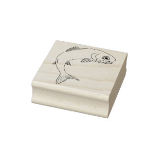 Leuke lachende forel vis rubberstempel rubberstempel