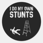 Leuke ladder Herfst geschenk gebroken bot hand kri Ronde Sticker (Voorkant)