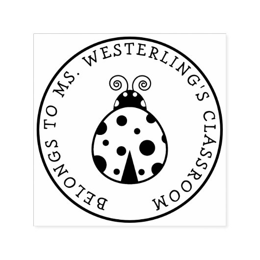 Leuke Lady Bug Eigendom van de leraar Zelfinktende Stempel (Design)