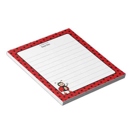 Leuke Lady Bug Lined Notitieblok (Schuin)