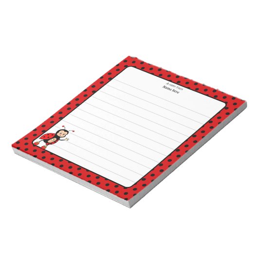 Leuke Lady Bug Lined Notitieblok (Gedraaid)