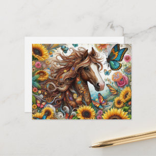 Leuke land paardliefhebbers briefkaart