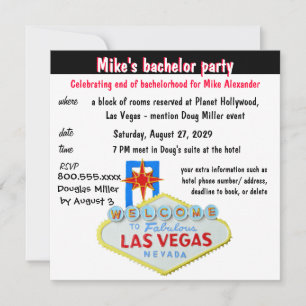 Leuke Las Vegas vrijgezellenfeest Kaart
