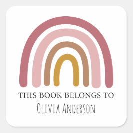 Leuke Lavendel Waterverf Regenboog Dit boek hoort  Vierkante Sticker