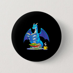 Leuke leesboeken Draak Boekliefhebber Boekenwurm M Ronde Button 5,7 Cm