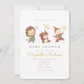 Leuke Leeuw, eekhoorn en aap Baby shower Kaart (Voorkant)