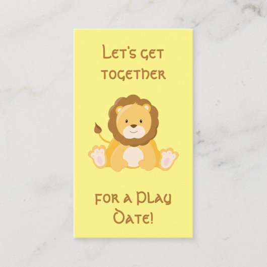 Leuke Leeuw Playdate Contactkaartje (Voorkant)