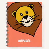 Leuke Leeuwenkop | Eenvoudige Cartoon naam Monogra Notitieboek (Voorkant)