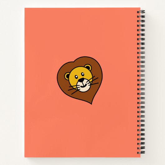 Leuke Leeuwenkop | Eenvoudige Cartoon naam Monogra Notitieboek (Achterkant)