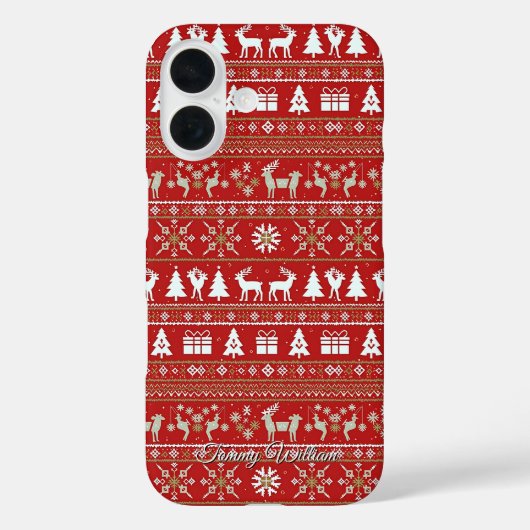 Leuke lelijke kerst trui patroon Case-Mate iPhone case (Achterkant)