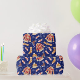 Leuke lelijke kersttrui weer winter marineblauw cadeaupapier