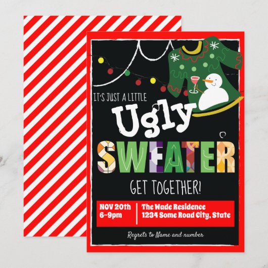Leuke lelijke trui bijeenkomst kaart (Voorkant / Achterkant)