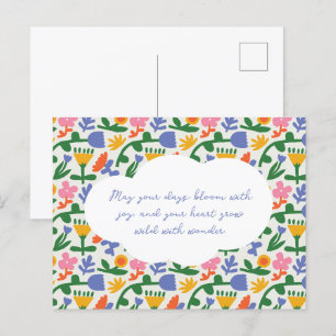 Leuke lente bloemenpatroon feestdagenkaart
