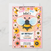 leuke lente daisy geel eerste 1e bijendag verjaard kaart (Voorkant)