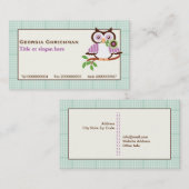 Leuke lenteuil met mint groene geruite rand visitekaartje (Voorkant / Achterkant)