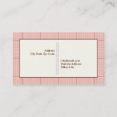 Leuke lenteuil op een tak, oranje geruite rand visitekaartje (Achterkant)