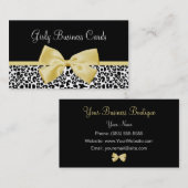 Leuke Leopard Print Boutique  geel lint Visitekaartje (Voorkant / Achterkant)