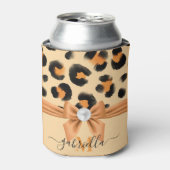 Leuke Leopard Print en Bow Blikjeskoeler (Blikje Voorkant)