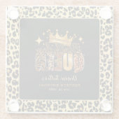 Leuke Leopard Verjaardag Koningin Veertig Verjaard Glazen Onderzetter (Achterkant)