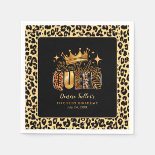 Leuke Leopard Verjaardag Koningin Veertig Verjaard Servet