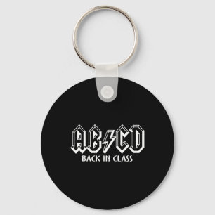 Leuke leraar ABCD Rocks terug naar school terug in Sleutelhanger