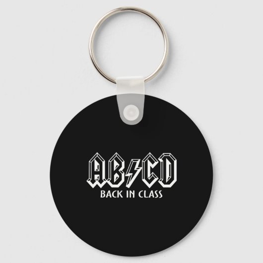 Leuke leraar ABCD Rocks terug naar school terug in Sleutelhanger (Voorkant)