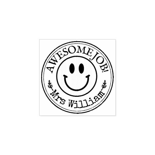 Leuke leraar glimlach op maat 	rubberstempel (Afrduk)