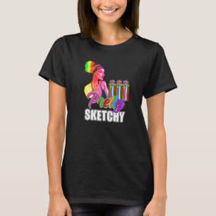 Leuke Leraar Humor Vrij Schetsmatige Kleurpotloden T-shirt