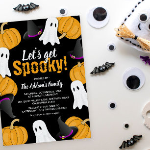 Leuke 'Let's Get Spooky!' Halloween-feestuitnodigi Kaart