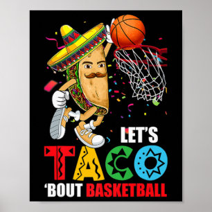 Leuke Lets Taco over Bysketbyll Mexico Cinco de Ma Poster