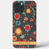 Leuke Leuke Bloemen Whimsical Black Inspirivity Ho Case-Mate iPhone Case (Achterkant)