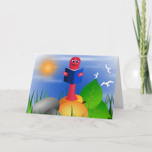Leuke Leuke Boekenworm Boek Worm Wenskaart Kaart