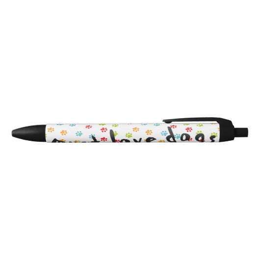 Leuke Leuke Hond Paw Prints Patroon Zwarte Inkt Pen (Bovenkant)
