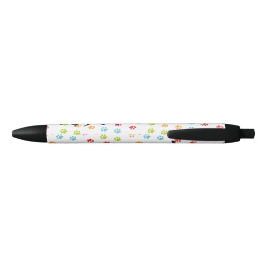 Leuke Leuke Hond Paw Prints Patroon Zwarte Inkt Pen (Achterkant)