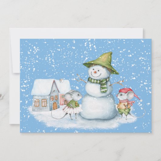 Leuke Leuke Merry Christmas Snow Vakantie Kaart (Voorkant)