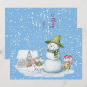 Leuke Leuke Merry Christmas Snow Vakantie Kaart (Voorkant / Achterkant)