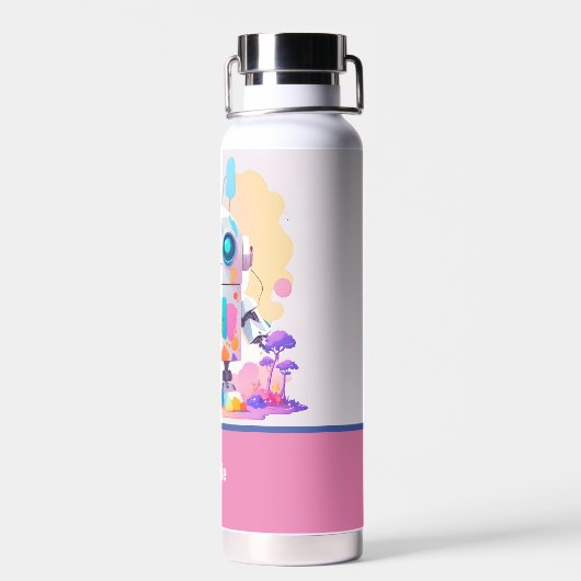 Leuke Leuke Messy Robot Schilderij Splashes Waterfles (Achterkant)